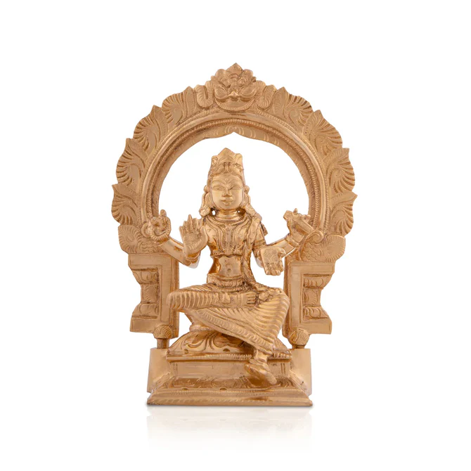Bala Tripura Sundari Idol with Arch - 6.5 x 5 Inches Panchaloha Idol